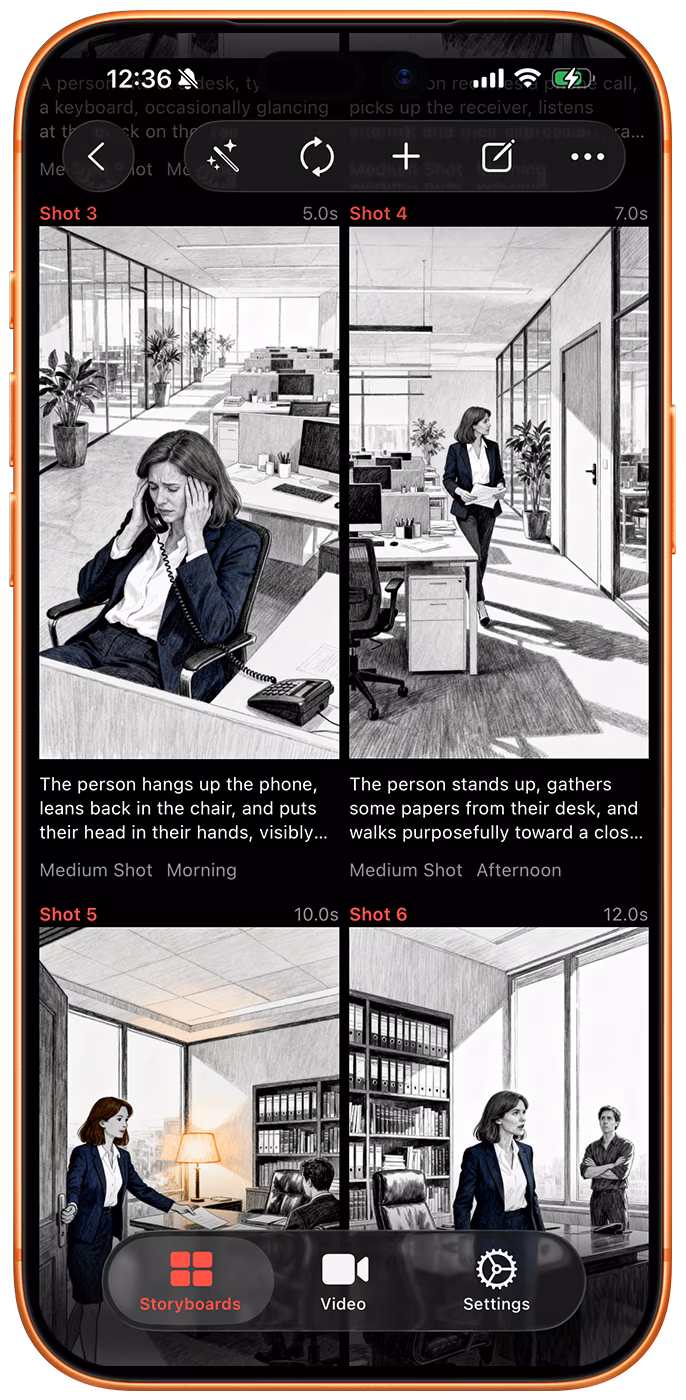 iPhone storyboard app